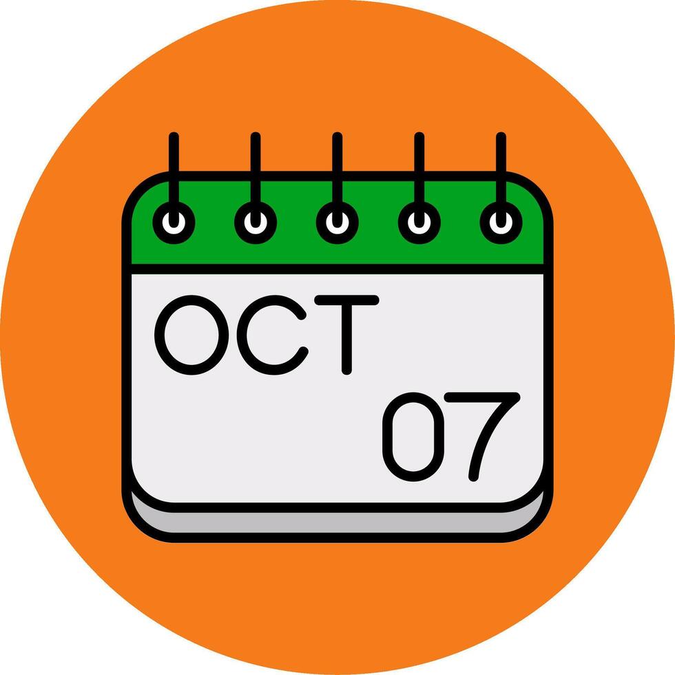 October Filled Multi Circle Icon vector
