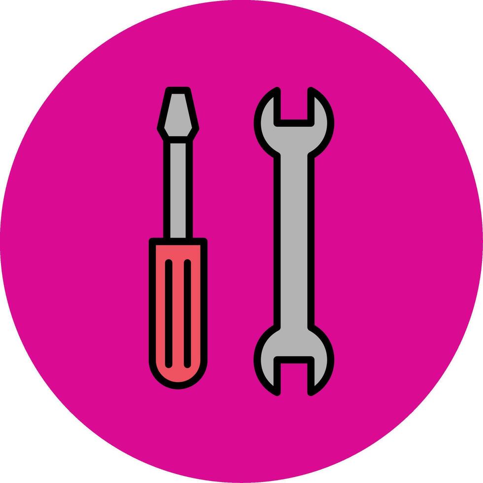 Tools Filled Multi Circle Icon vector