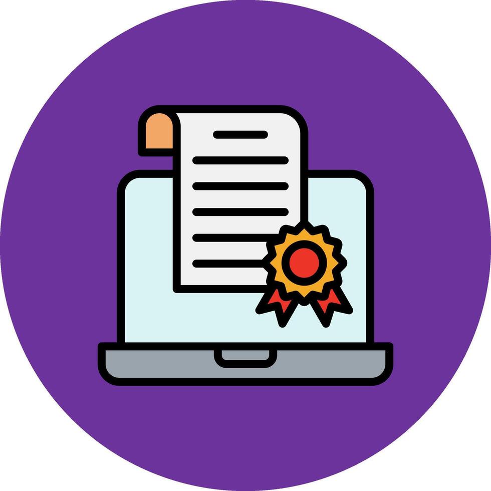 Certificate Filled Multi Circle Icon vector