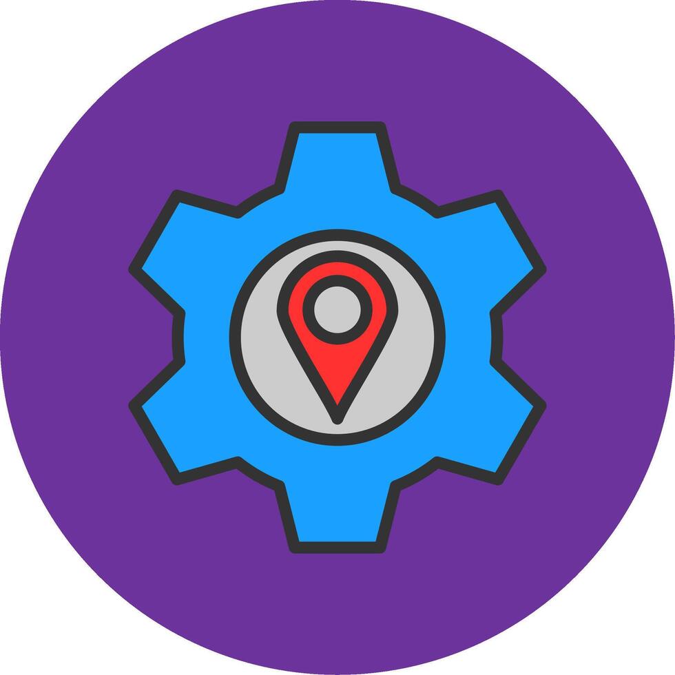 Cogwheel Filled Multi Circle Icon vector