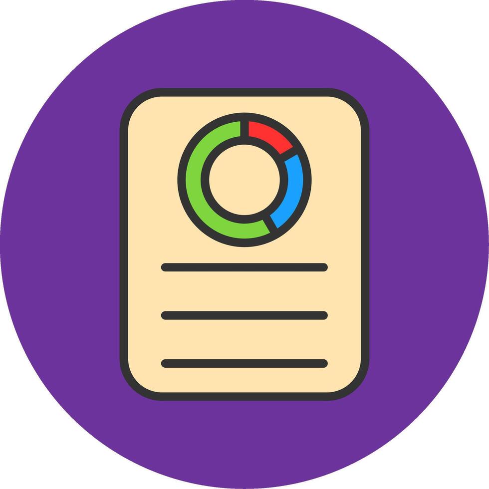 Pie Chart Filled Multi Circle Icon vector