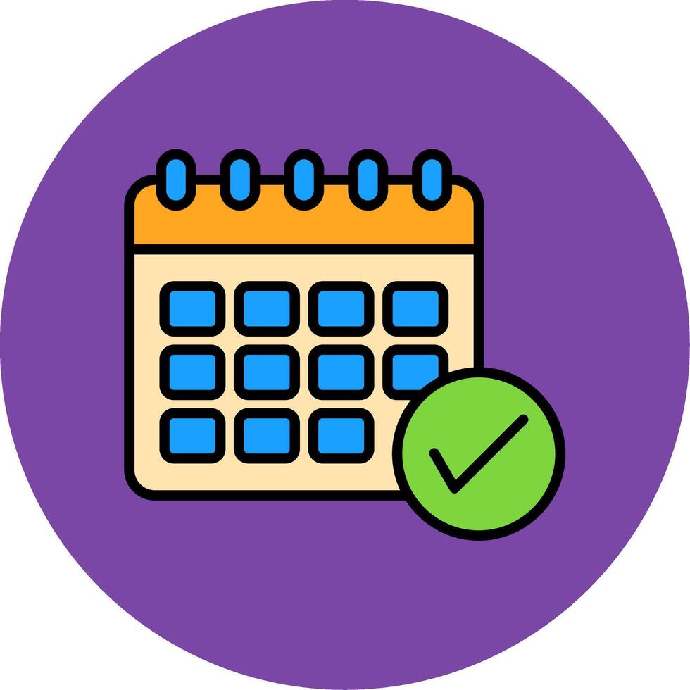 Schedule Filled Multi Circle Icon vector