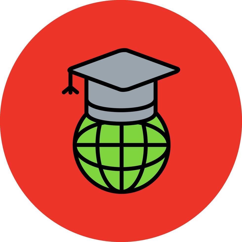 Worldwide Learning Filled Multi Circle Icon vector