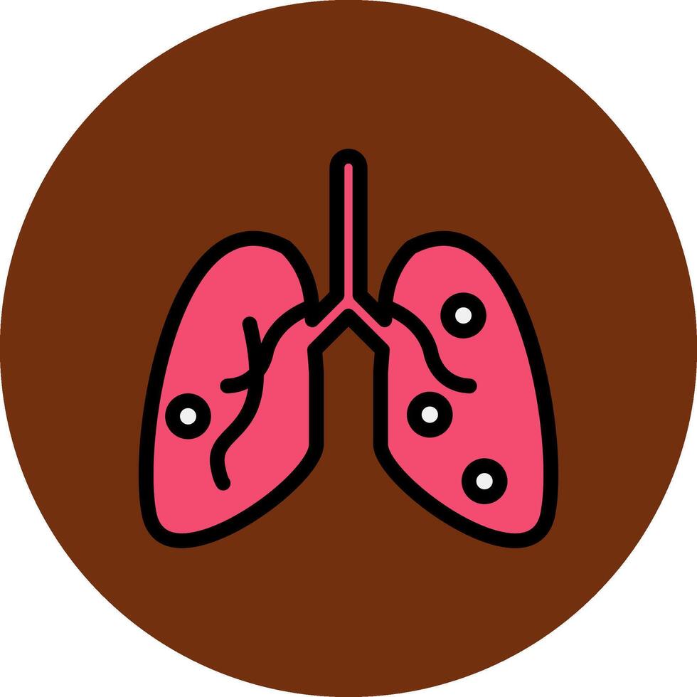 Damage Lungs Filled Multi Circle Icon vector