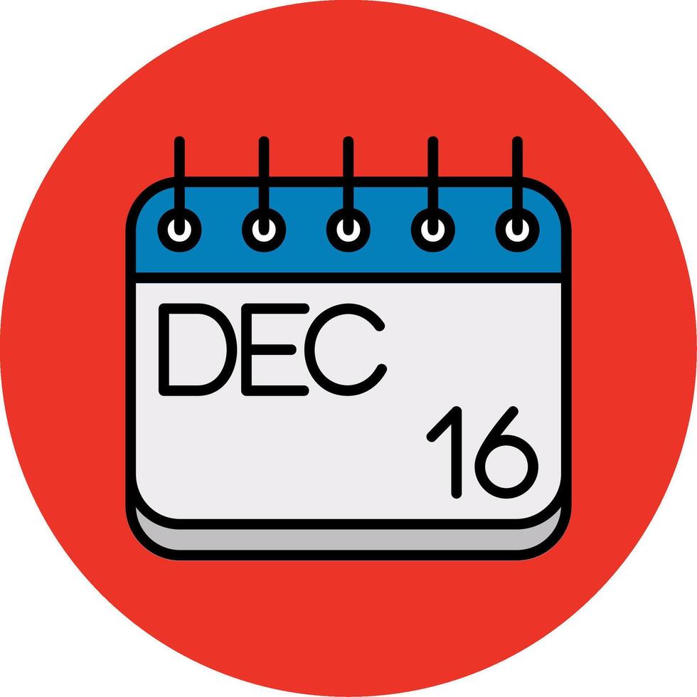 December Filled Multi Circle Icon vector