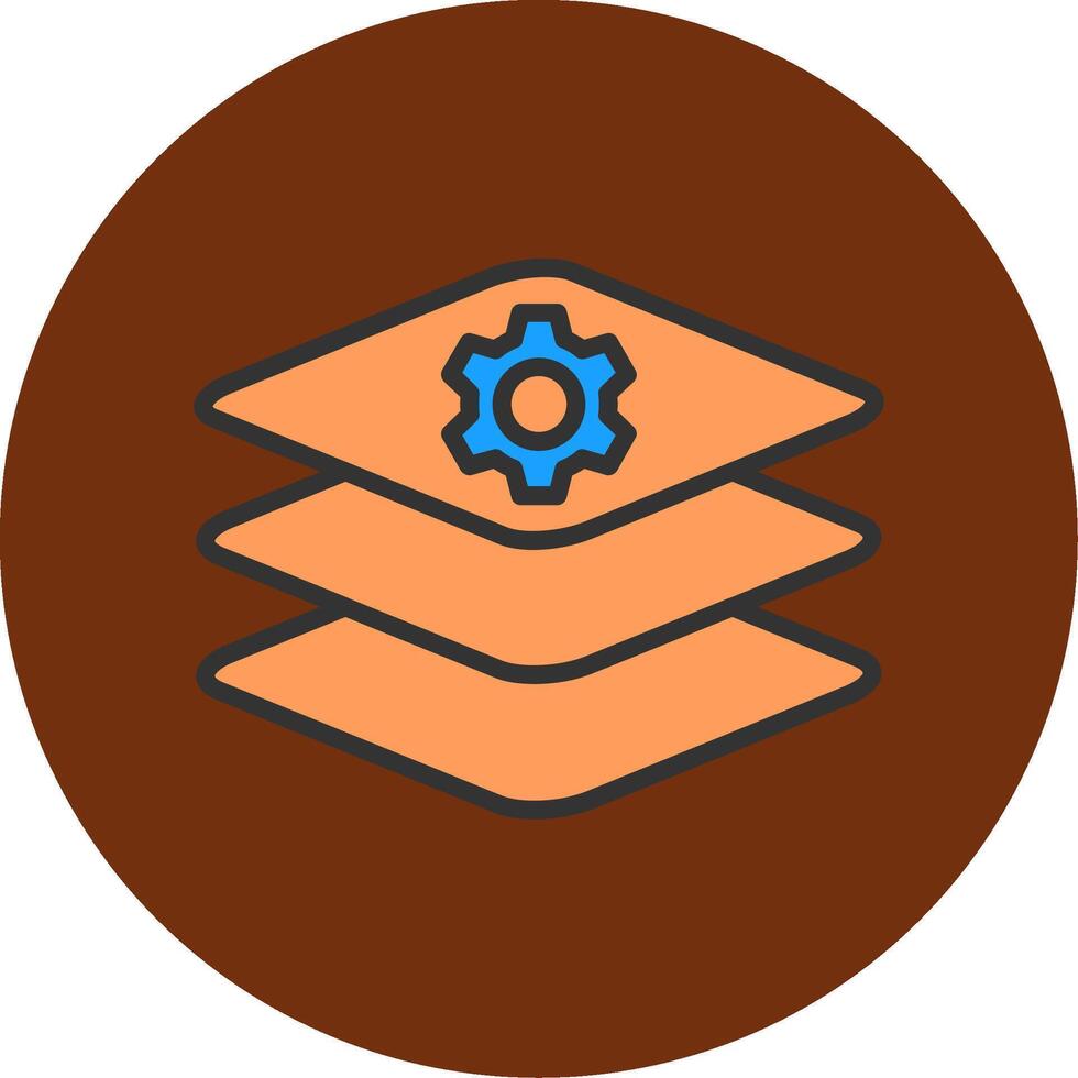 Layers Filled Multi Circle Icon vector