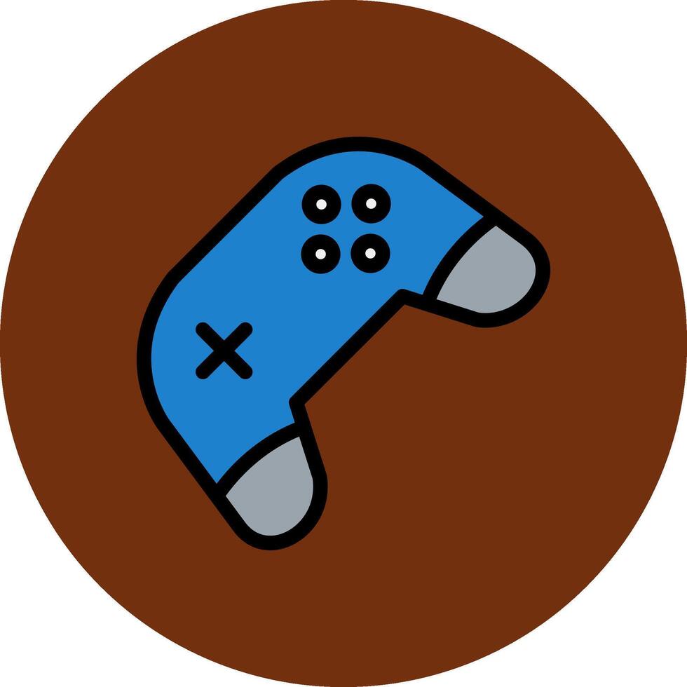 Play Game Filled Multi Circle Icon vector