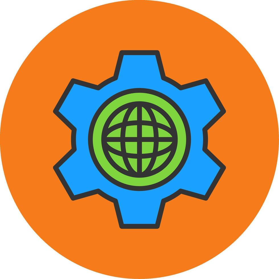 Cogwheel Filled Multi Circle Icon vector