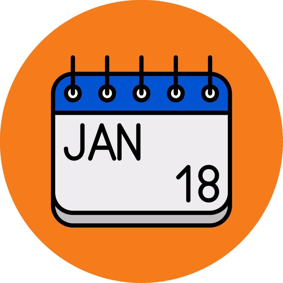 January Filled Multi Circle Icon vector