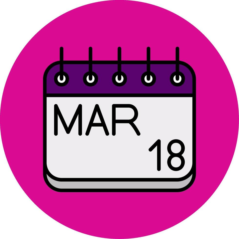 March Filled Multi Circle Icon vector