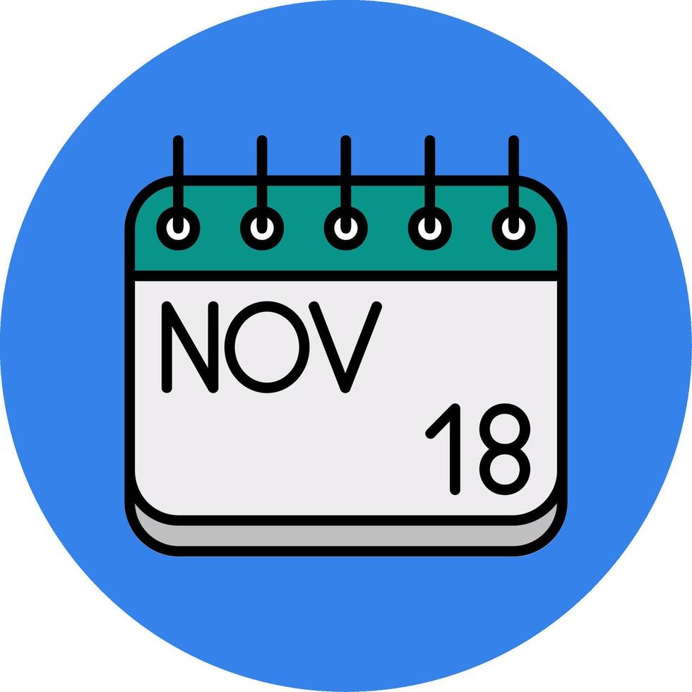 November Filled Multi Circle Icon vector