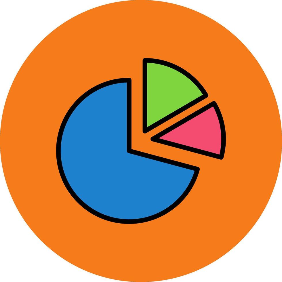 Pie Chart Filled Multi Circle Icon vector