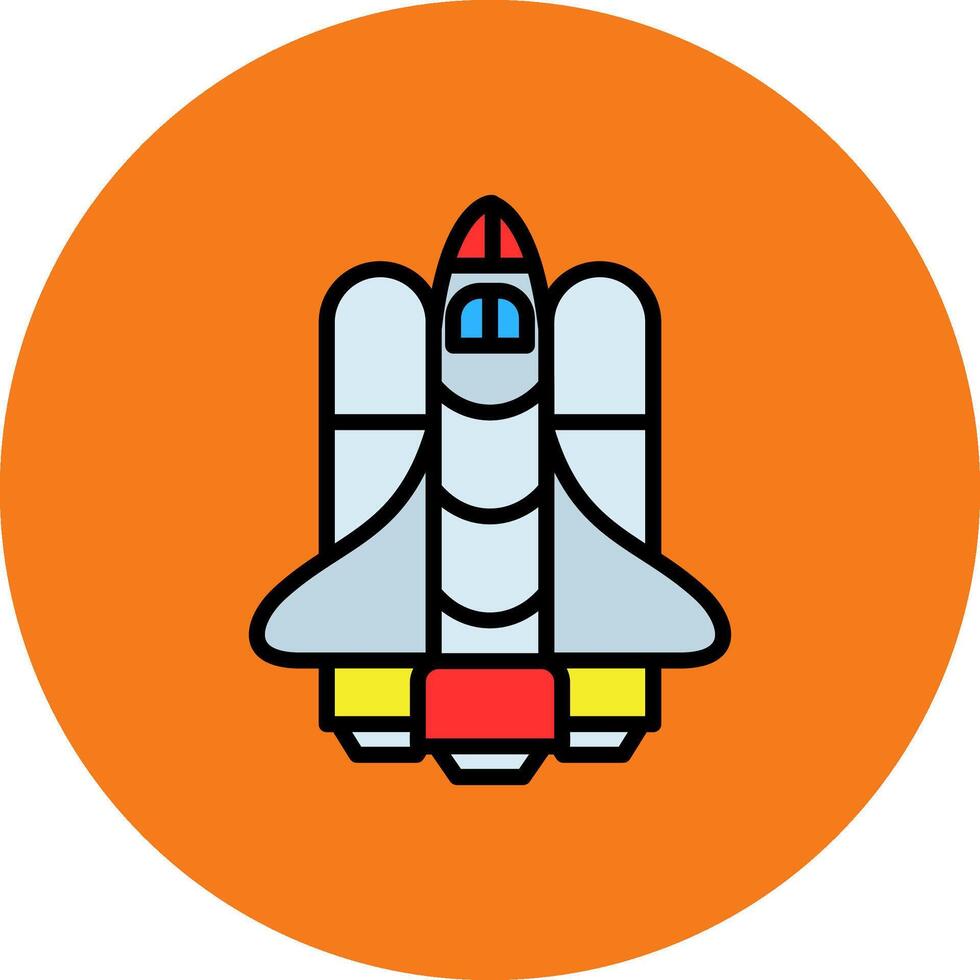 Spaceship Filled Multi Circle Icon vector