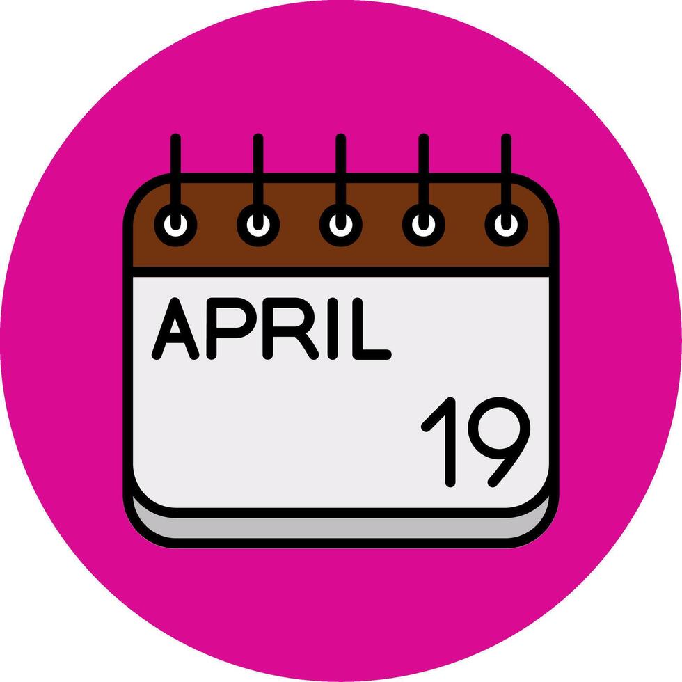 April Filled Multi Circle Icon vector