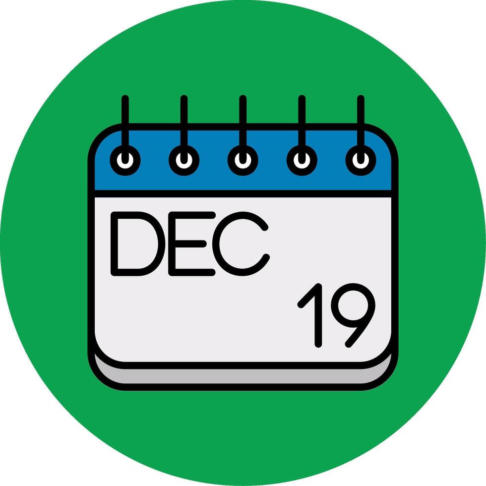 December Filled Multi Circle Icon vector