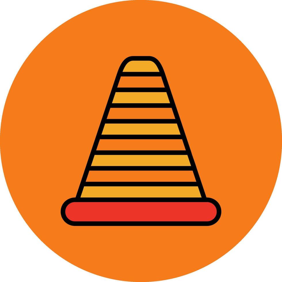 Traffic Cone Filled Multi Circle Icon vector