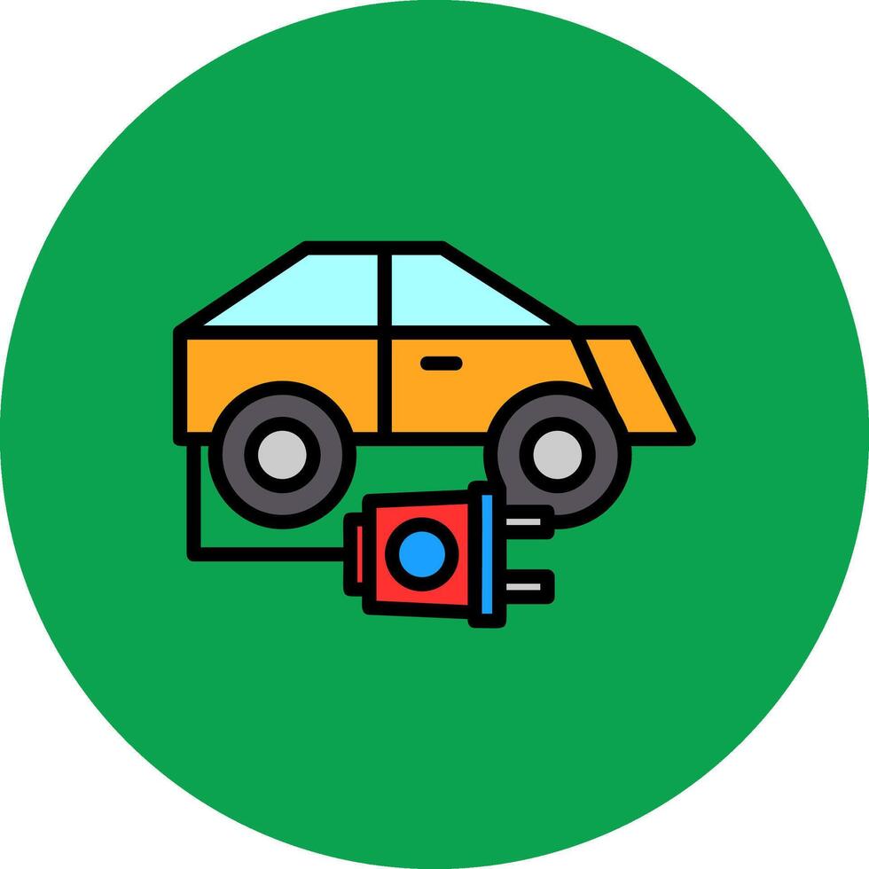 Electric Car Filled Multi Circle Icon vector