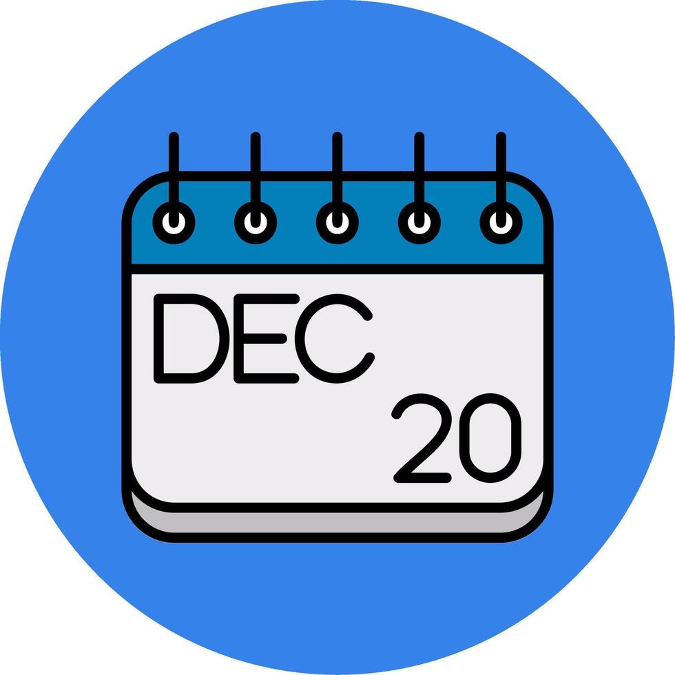 December Filled Multi Circle Icon vector