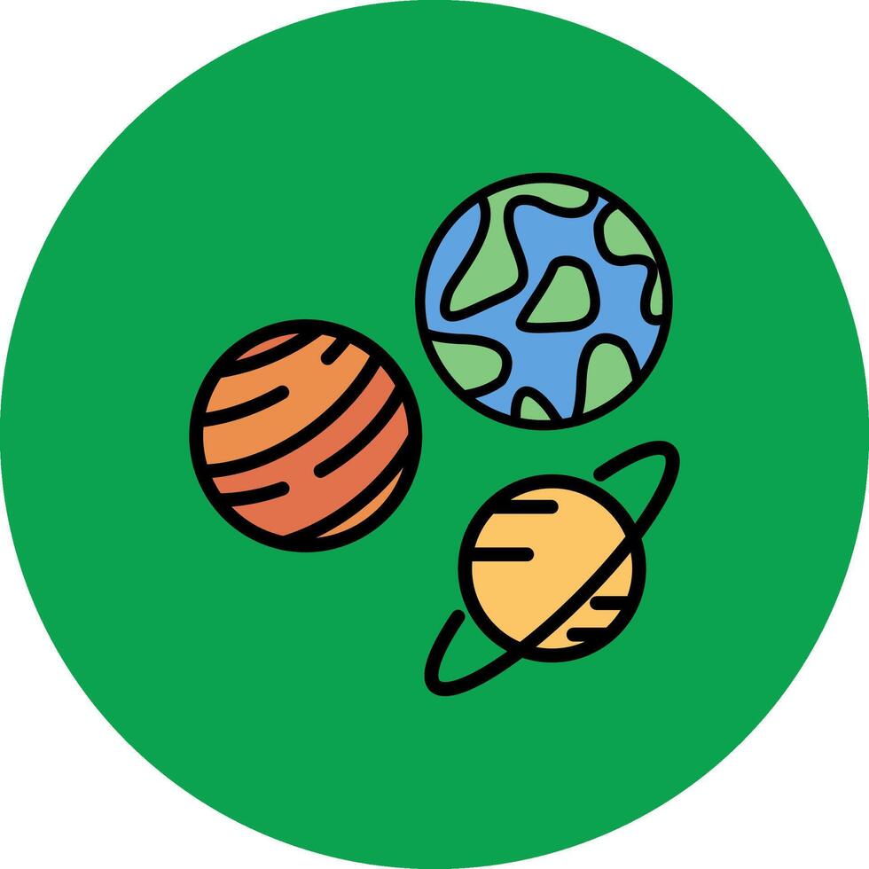 Planets Filled Multi Circle Icon vector