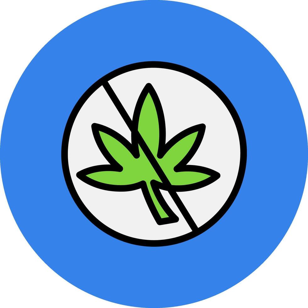 No Weed Filled Multi Circle Icon vector