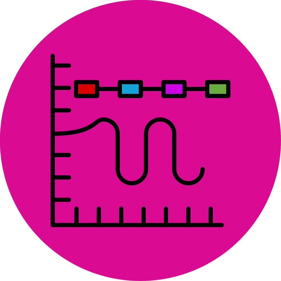 Multiple Trend Chart Filled Multi Circle Icon vector