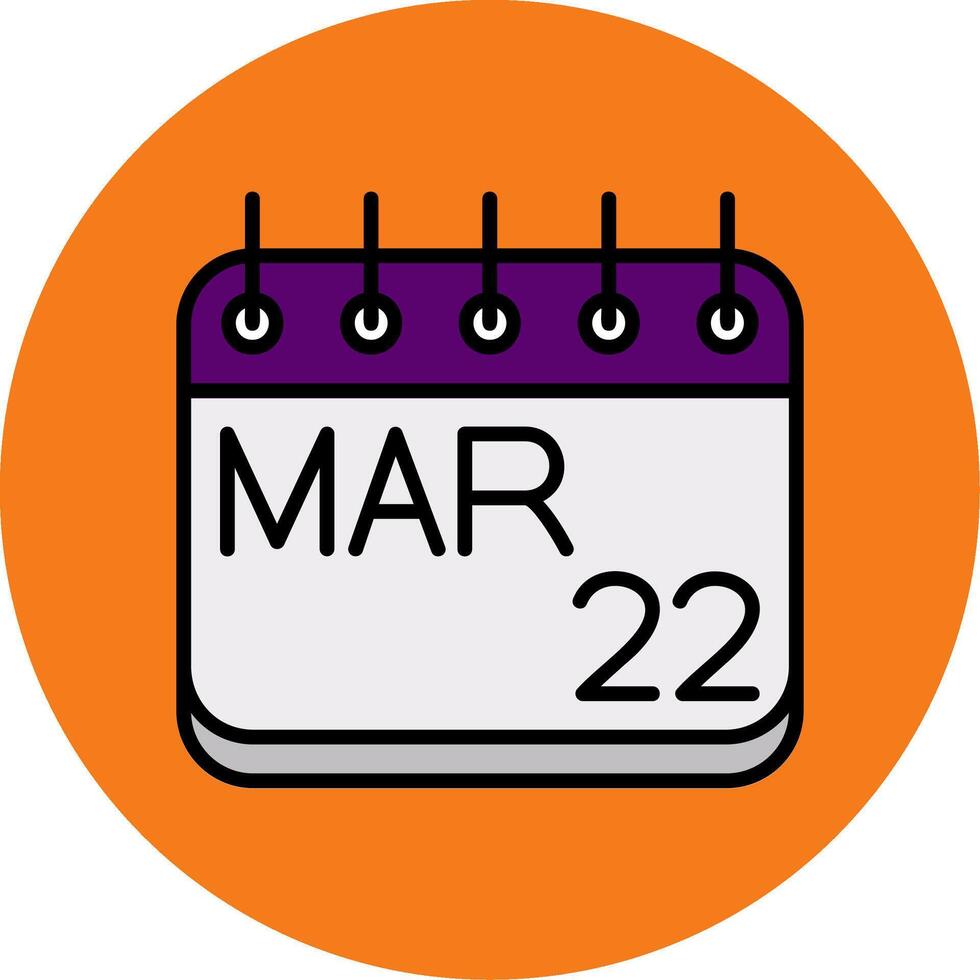 March Filled Multi Circle Icon vector