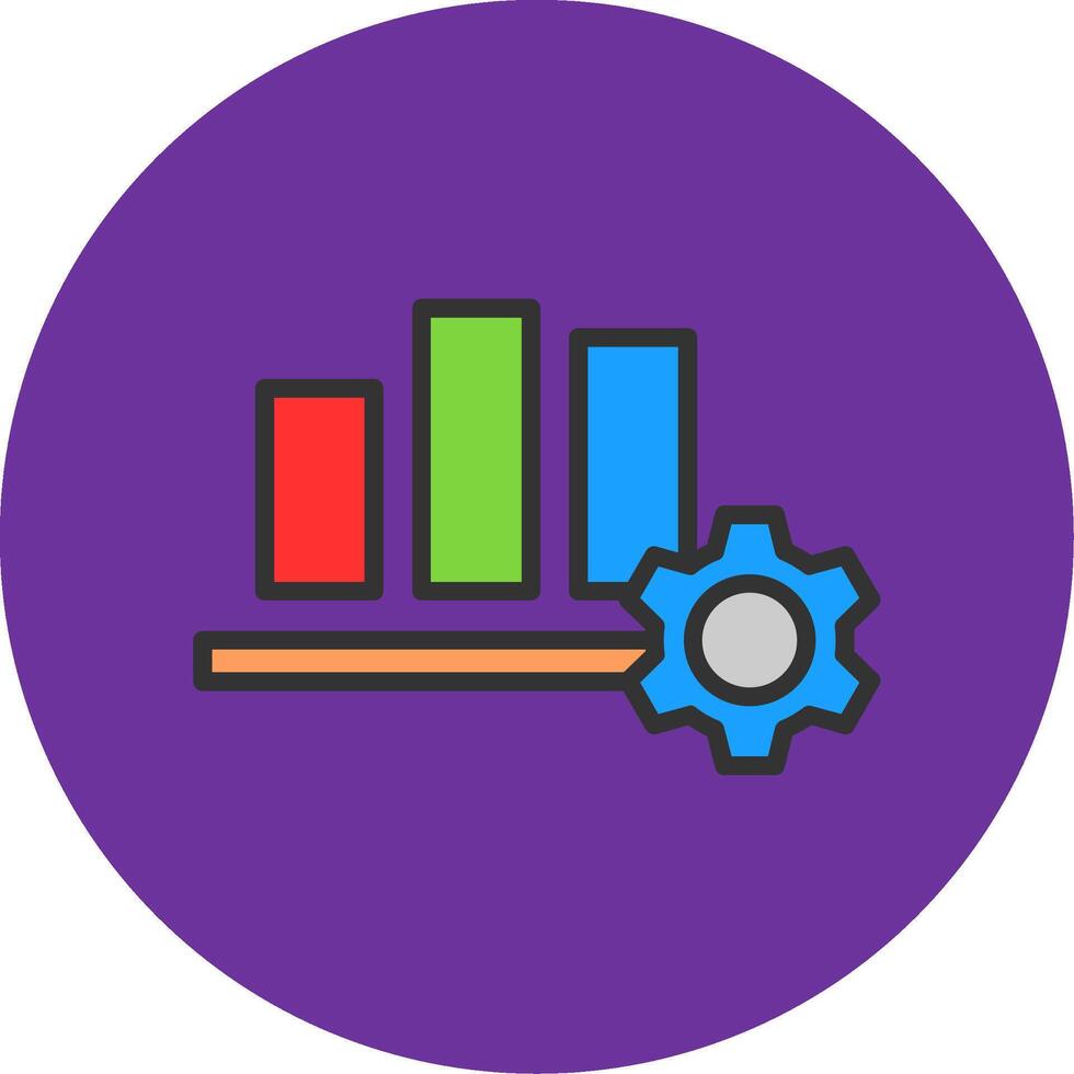 Bar Chart Filled Multi Circle Icon vector