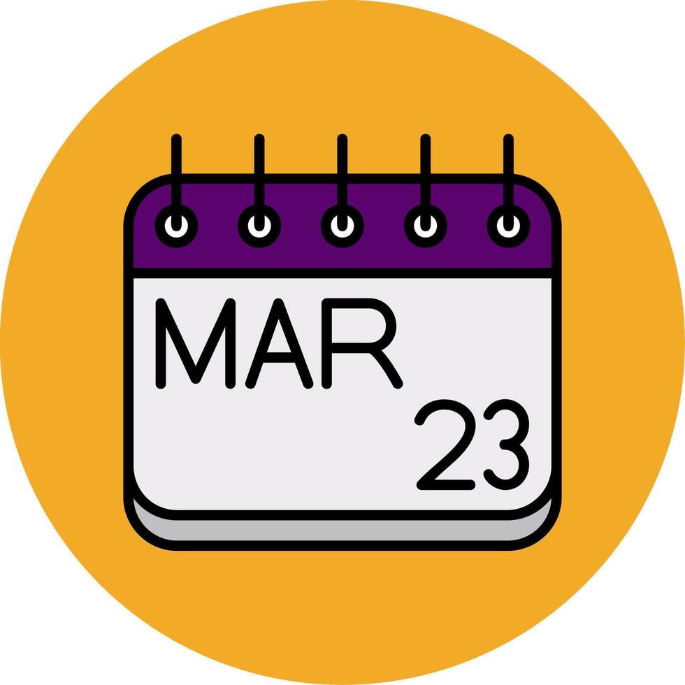 March Filled Multi Circle Icon vector