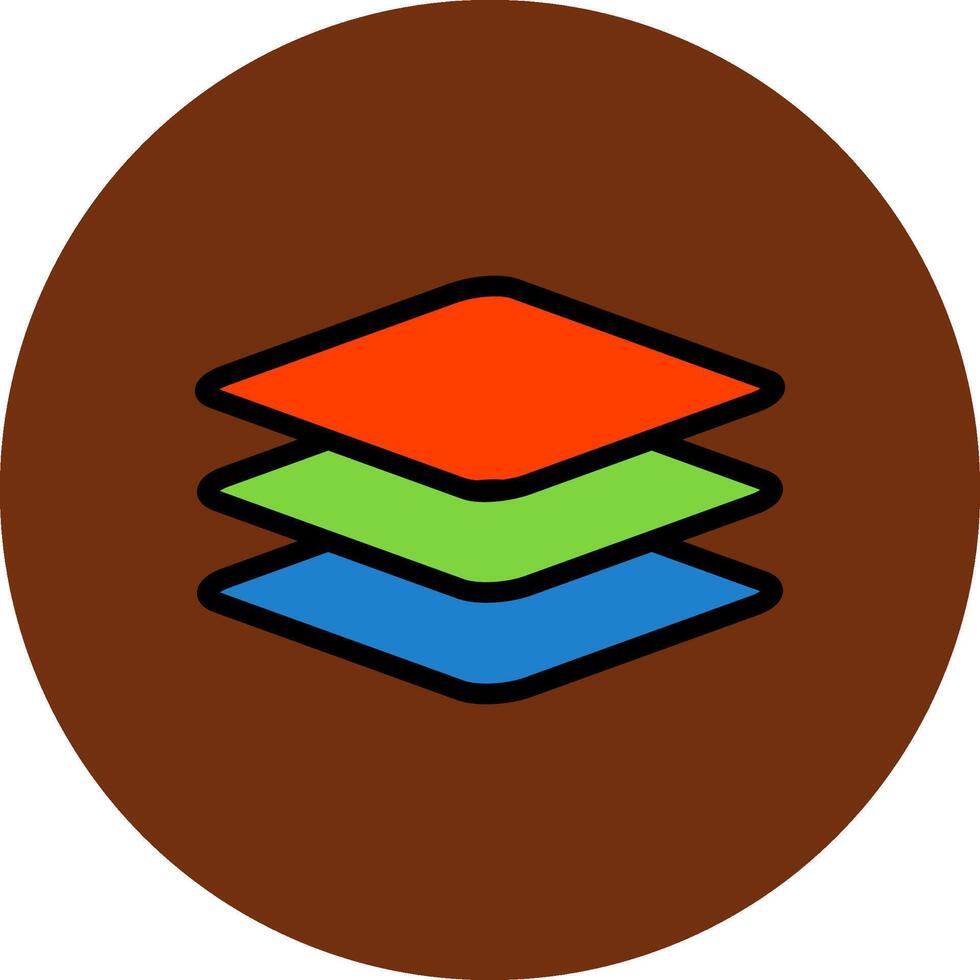 Layers Filled Multi Circle Icon vector