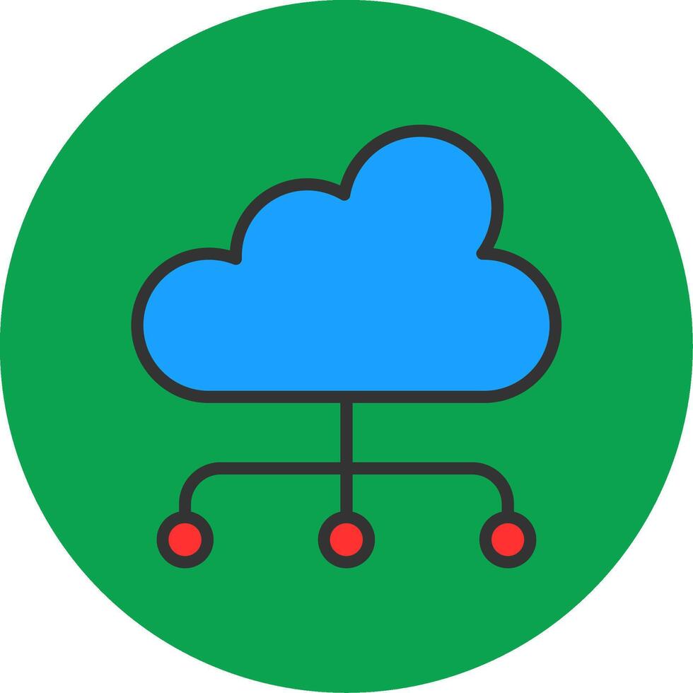 Cloud Computing Filled Multi Circle Icon vector