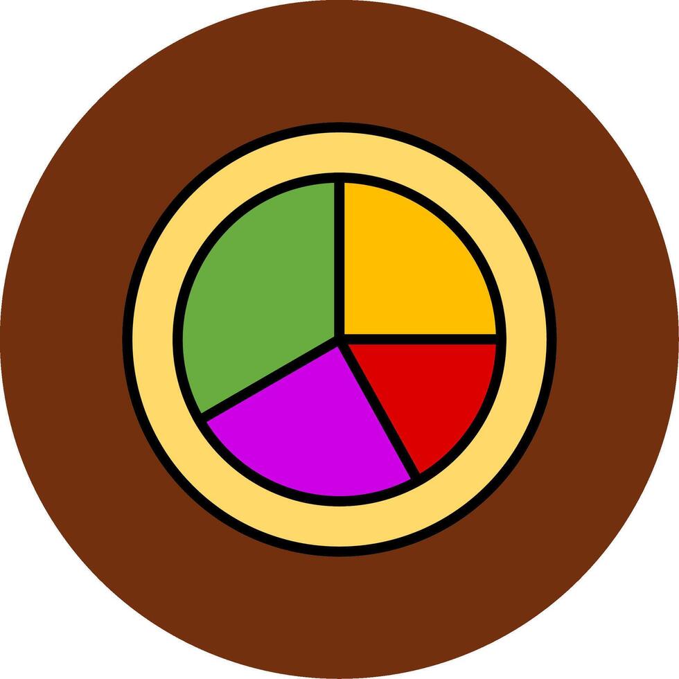 Pie Chart Pieces Filled Multi Circle Icon vector