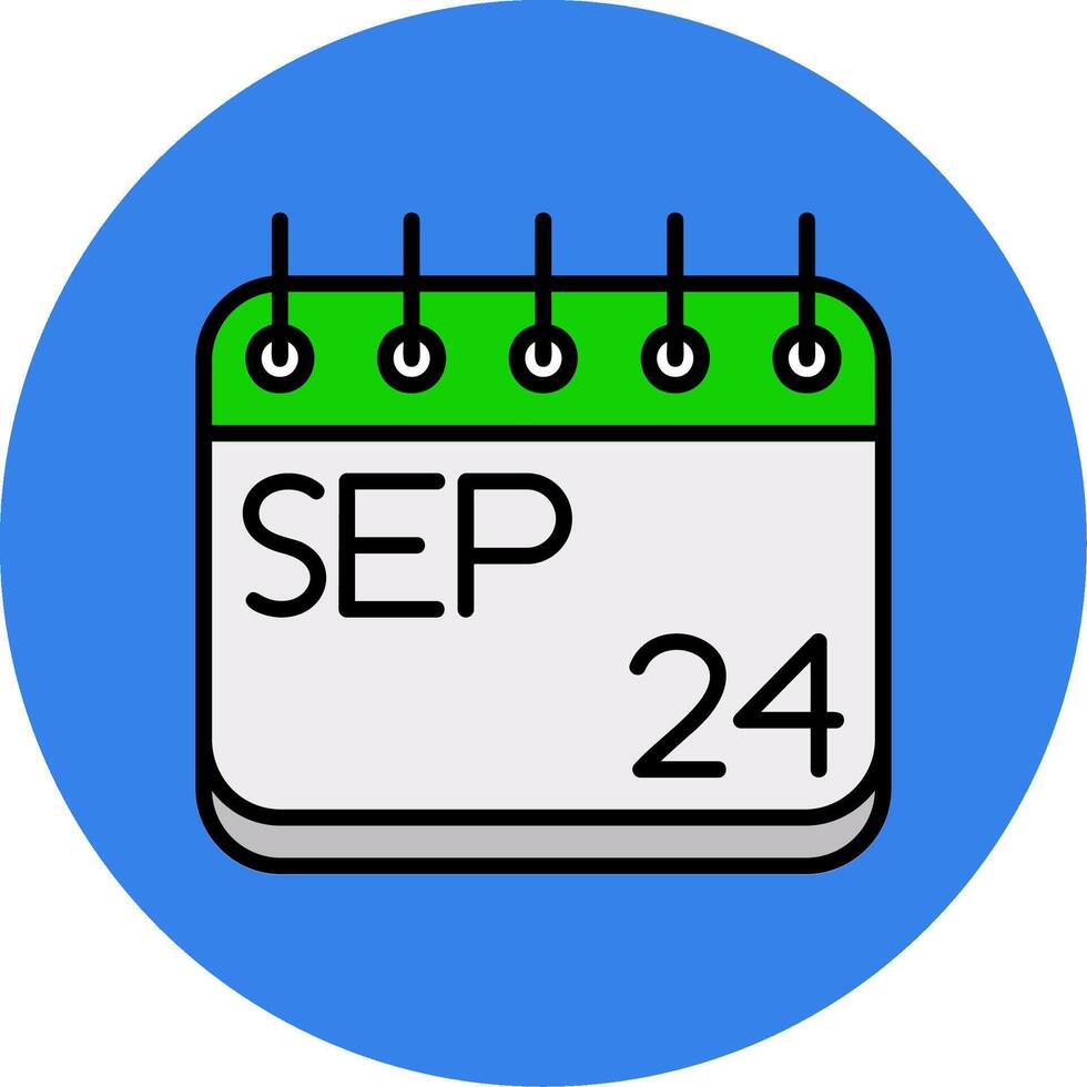 September Filled Multi Circle Icon vector