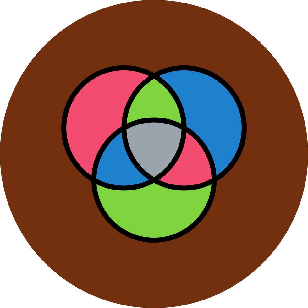 Venn Diagram Filled Multi Circle Icon vector