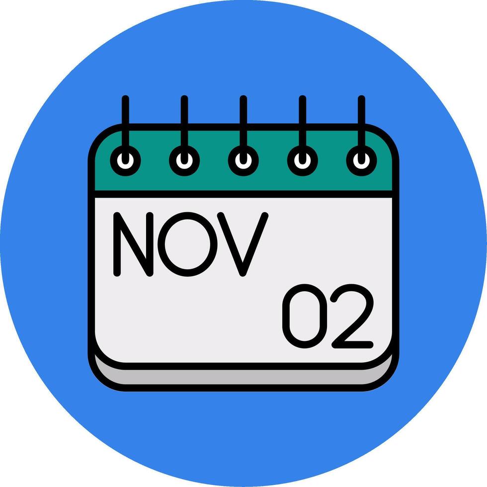 November Filled Multi Circle Icon vector