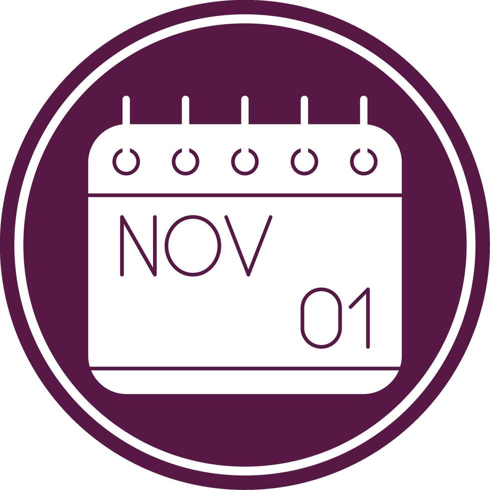 November Glyph Circle Icon vector