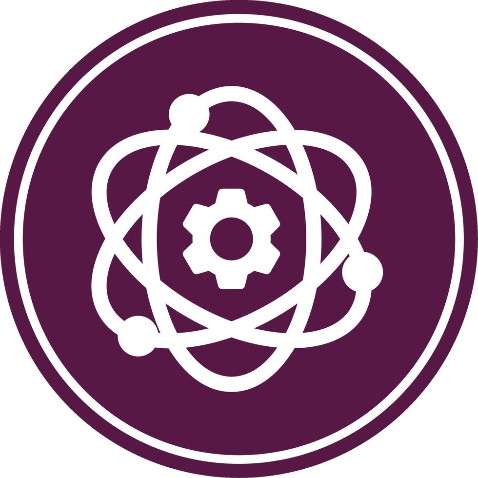 Atom Glyph Circle Icon vector