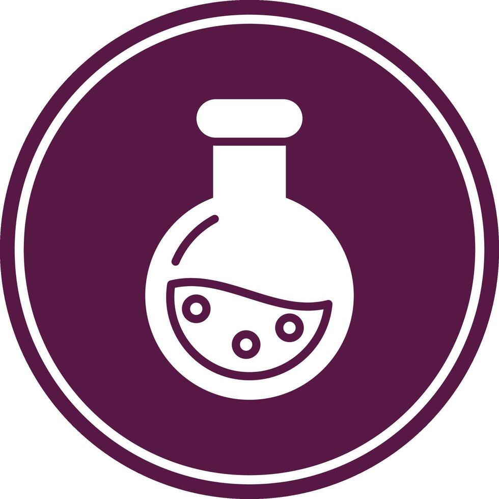 Flask Glyph Circle Icon vector