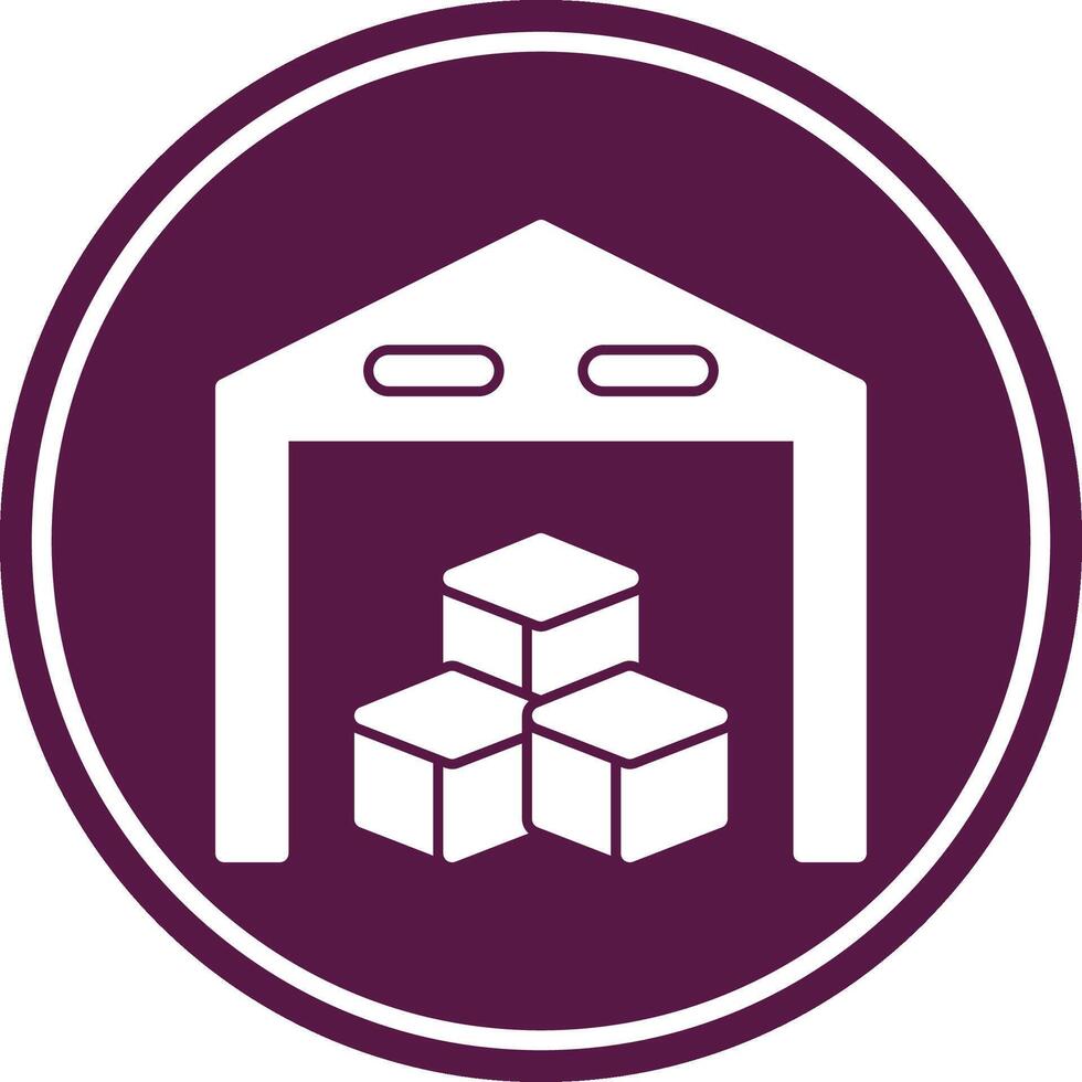 Warehouse Glyph Circle Icon vector