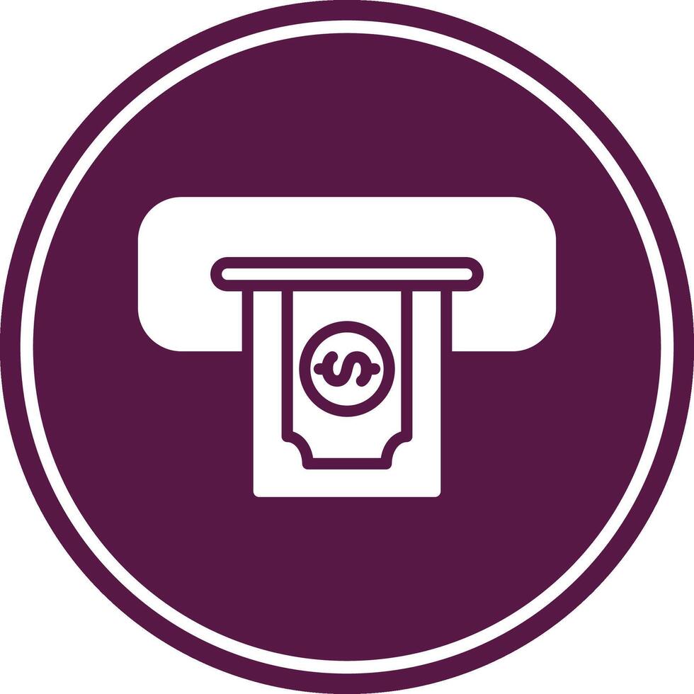 Cash Withdraw Glyph Circle Icon vector