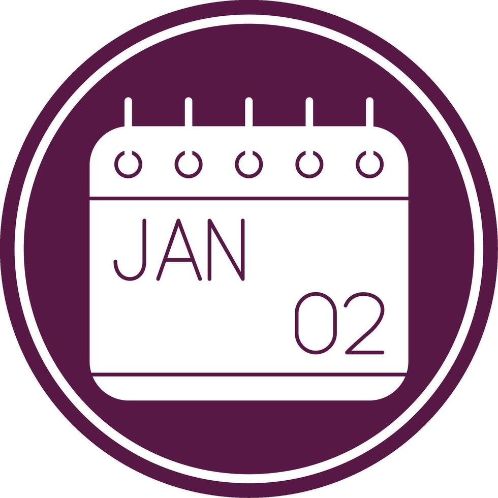 January Glyph Circle Icon vector