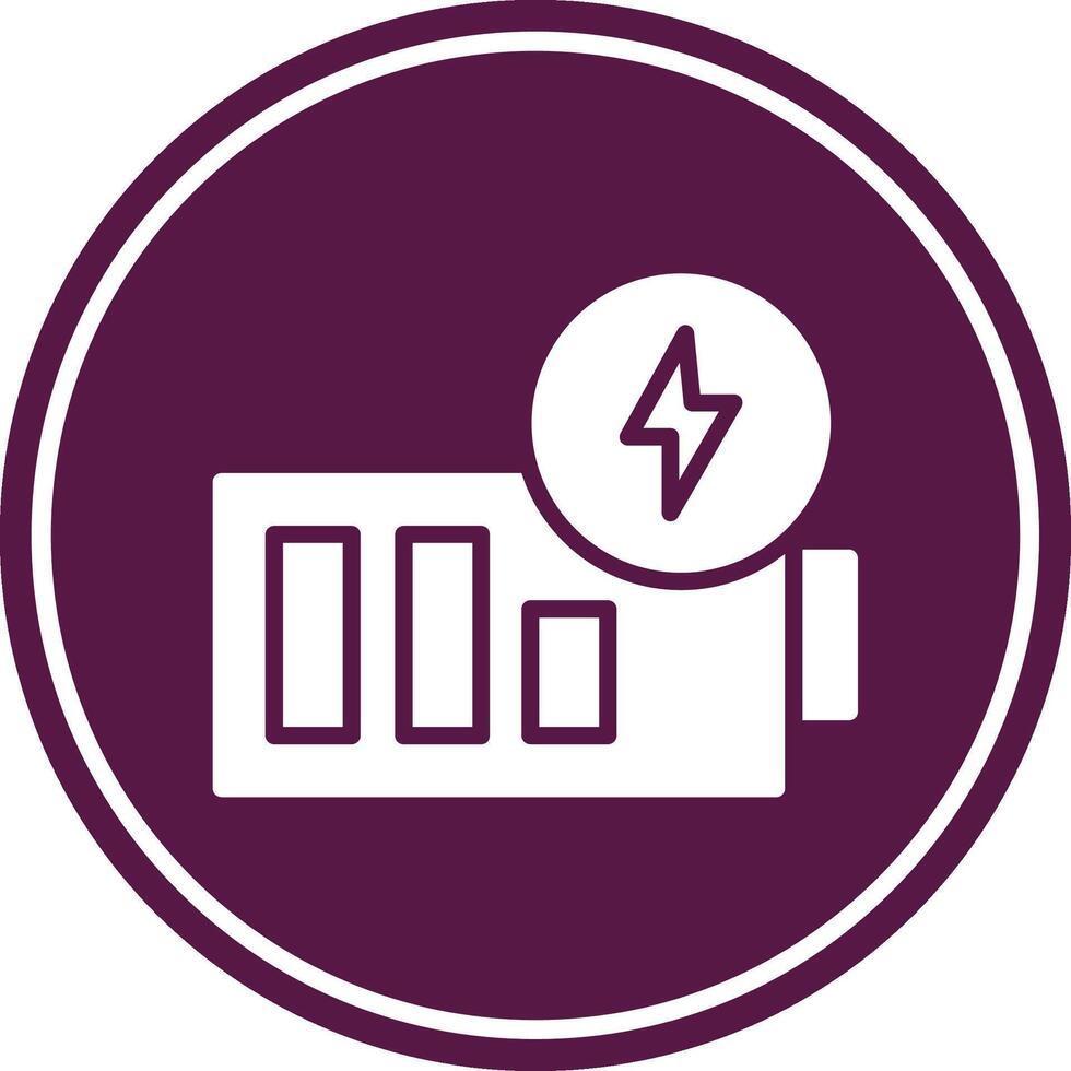 Battery Glyph Circle Icon vector