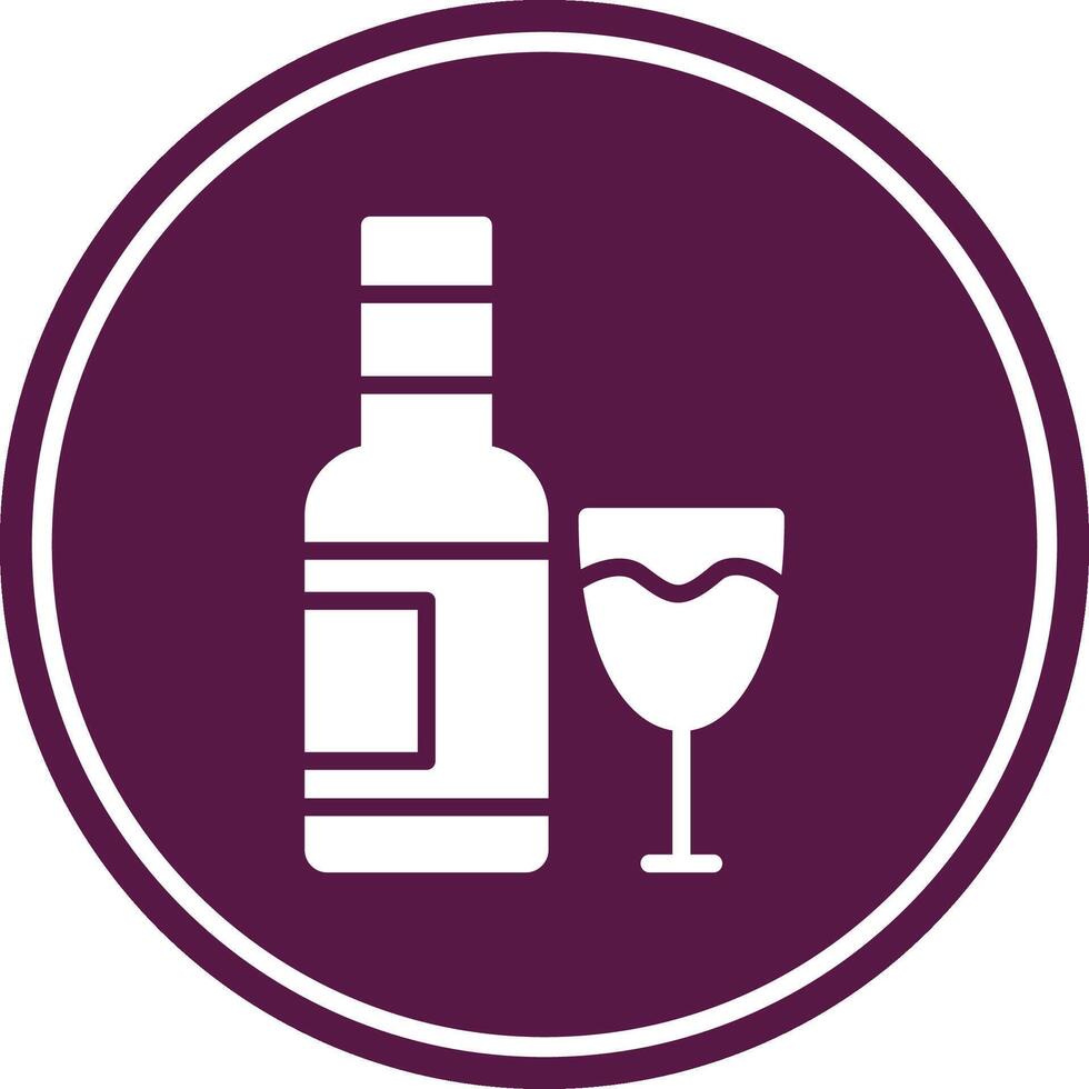 Wine Glyph Circle Icon vector