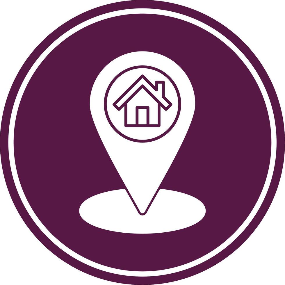 Location Pin Glyph Circle Icon vector