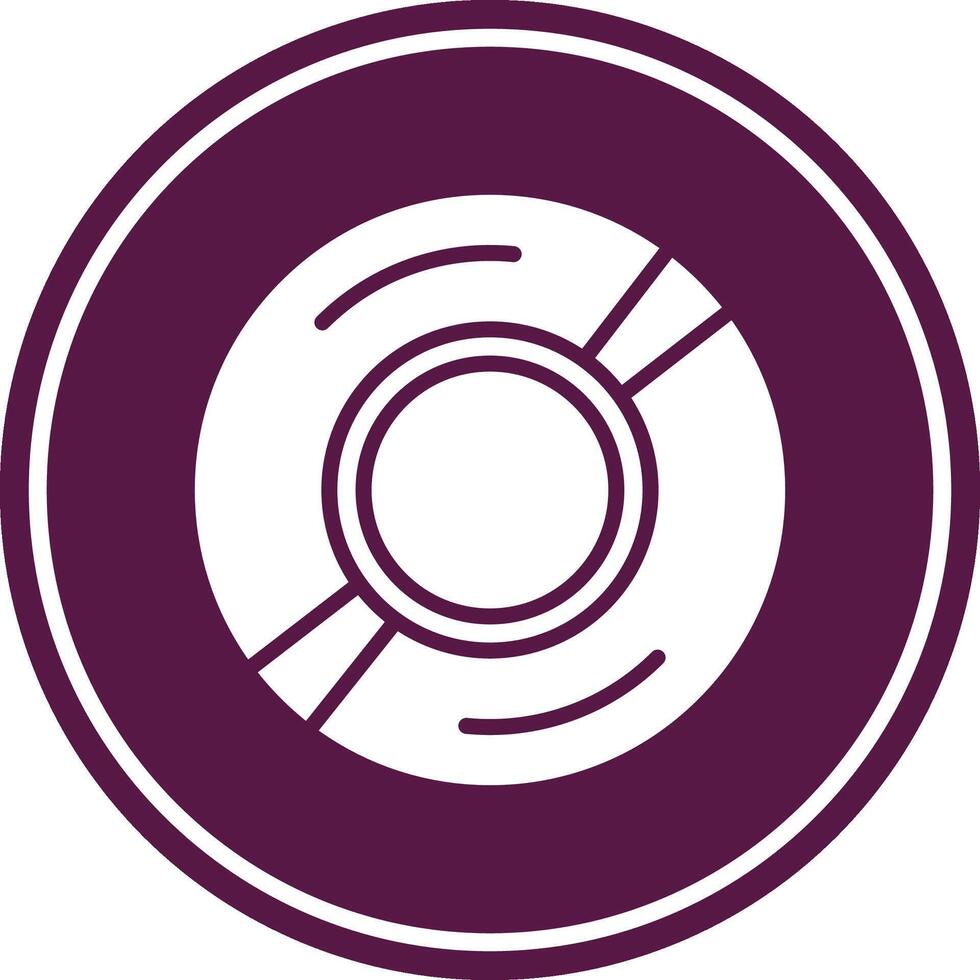 Compact Disk Glyph Circle Icon vector