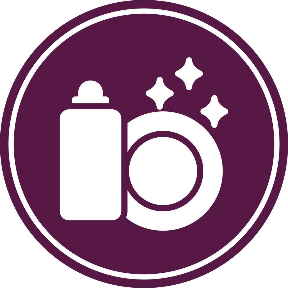 Dish Washing Glyph Circle Icon vector