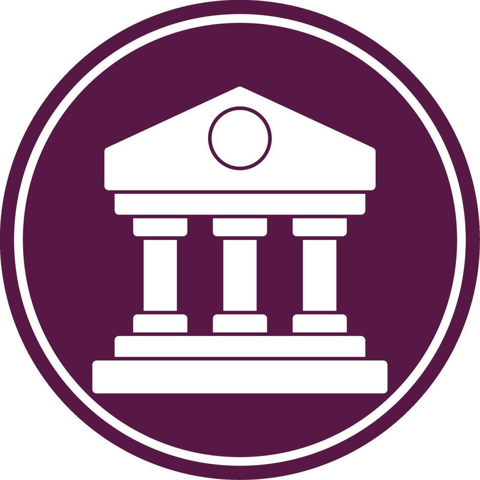 Parthenon Glyph Circle Icon vector