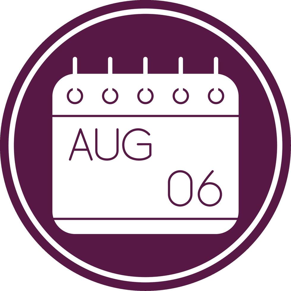 August Glyph Circle Icon vector