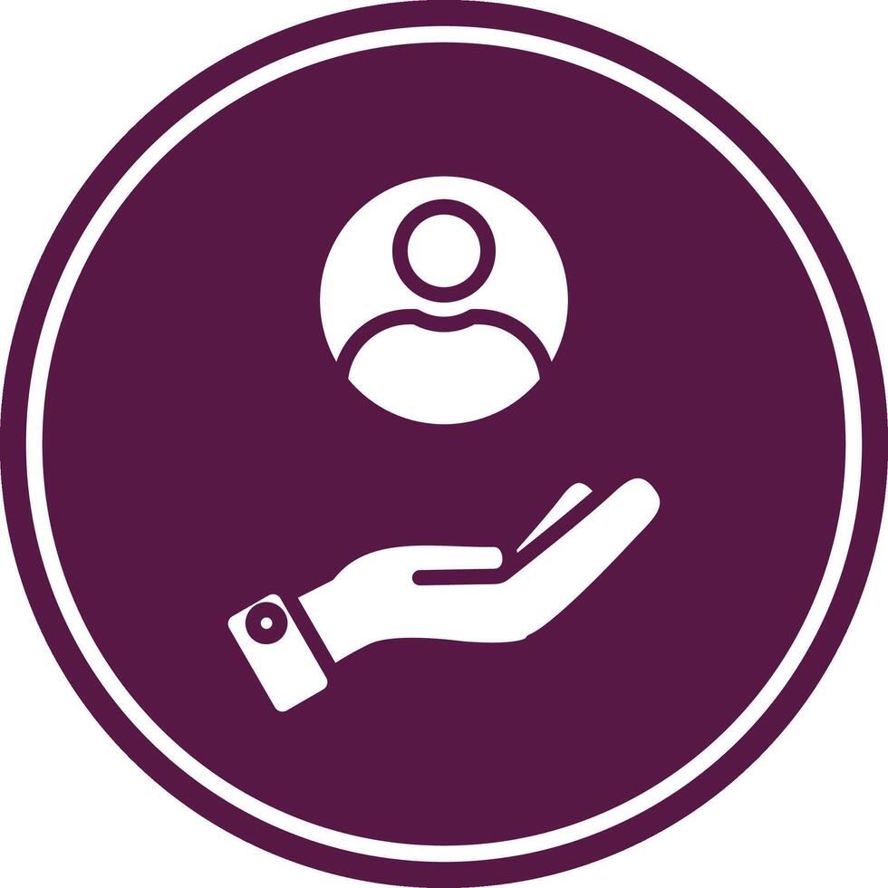 Hand Glyph Circle Icon vector
