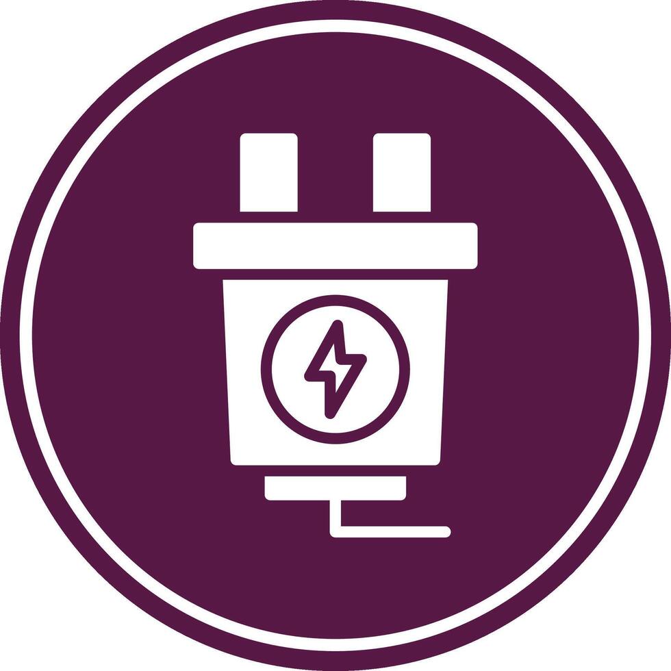 Power Plug Glyph Circle Icon vector