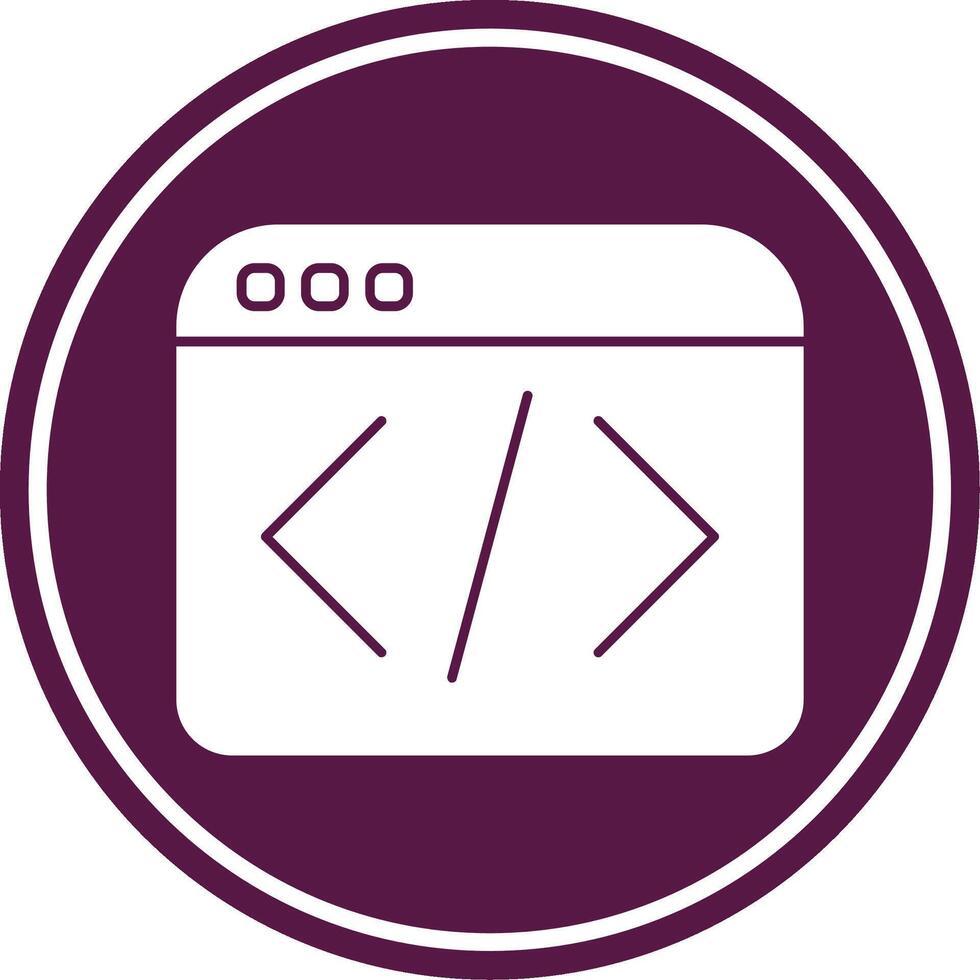 Web Programing Glyph Circle Icon vector